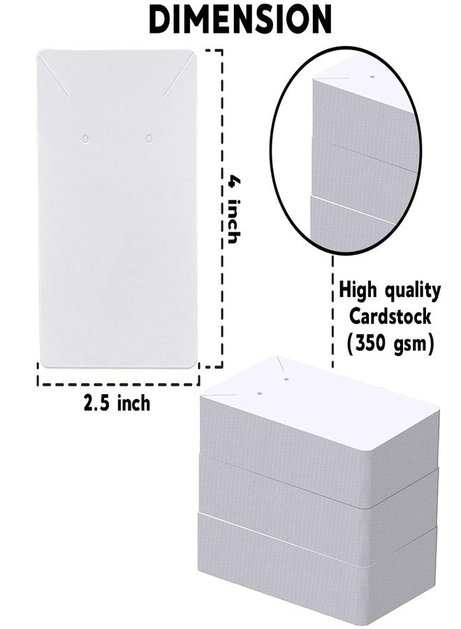 Festiko® Jewellery Display Cards (White, Pack of 200 Pcs) | Rectangle Jewellery Tags for Earrings & Necklaces | Premium Earring Display Cards for Jewellery Packaging, Retail & Exhibitions - Image 2